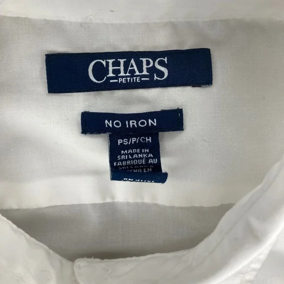 Chaps Petite Button-Up Shirt | White | Size S - Picture 6 of 6